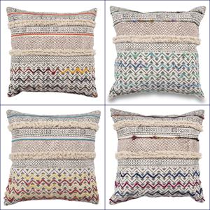 100% Cotton Dhurrie Printed Handmade Throw Pillow Decorative pillow case Boho Block Printed 20" X 20" <b>Cushion</b> Cover - Product Image 5