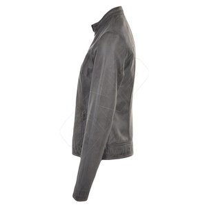 Blouson de motard en cuir de vache véritable de haute qualité pour femmes, taille unisexe, col montant, fermeture éclair, sur mesure, printemps - Product Image 3