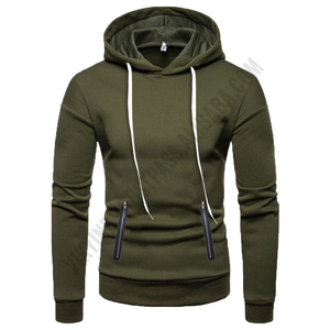 Sudadera con capucha para hombre con bolsillo con cremallera, logotipo personalizado, tela 100% algodón, cómoda y transpirable para hombres. - Product Image 4