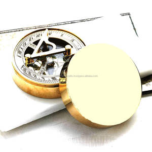 CRYSTAL SHINING Cadran solaire en laiton personnalisé Boussole polie avec logo gravé et image CHCOM811 - Product Image 6