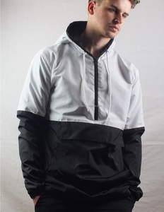 Chaqueta cortavientos blanca y negra para hombre Chaqueta de poliéster 100% personalizada Fabricante de chaquetas de moda cortavientos - Product Image 2