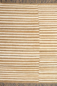 ผ้าลินินลายทางที่ทนทานและมีสไตล์ + ปอกระเจาเรียบลายถักออกแบบให้ซักได้และเป็นมิตรกับสัตว์เลี้ยงพรมพื้นที่คลาสสิก - Product Image 2