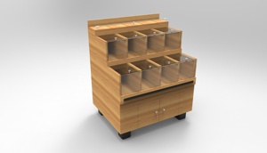 Espositore per Riso in Acciaio e Legno, Scaffale per Alimenti Sfusi in Supermercato - Product Image 5