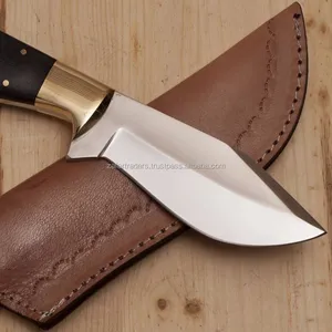 El yapımı D2 çelik Skinner bıçak mileather kolu deri bıçak ZR247 ile açık av bıçağı