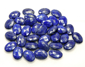Perles de pierre Lapis Lazuli bleu foncé Cabochon ovale à facettes Pierres précieuses minérales naturelles pour la fabrication de bijoux - Product Image 2