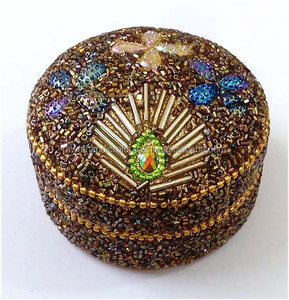 Boîte à bijoux à paillettes en miroir Lac Artisanat de l'Inde PB-294 - Product Image 1