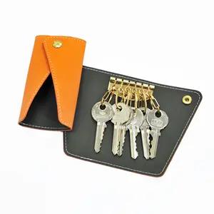 Gift PU Key Case Popular Key Holder Bag with Hook in Good Quality Key Case