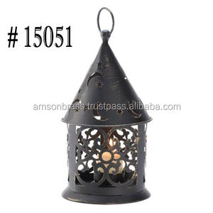 Farol de Metal y Vidrio, Fabricante de Faroles Decorativos, Farol de Metal Decorativo Estilo Montaña, Forma Hexagonal - Product Image 4