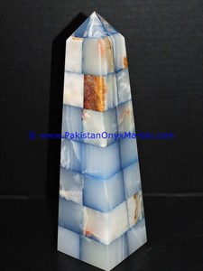 Obélisques en onyx naturel artisanat en pierre de marbre sculpté obélisques polis pour la décoration intérieure avec motif de modèle de style d'amour - Product Image 6