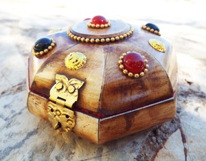 Caja de hueso hecha a mano, caja de joyería tallada en el pecho, antigua Vintage - Product Image 5