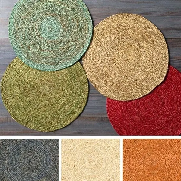 Tafel Decoratie Matten Fiber Jute Gevlochten Warmte Absorberende Tafel Mat Coaster Placemats Natuurlijke Matten & Pads 15 "Ronde Alle-Seizoen 3Mm