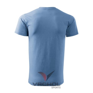 2019 nouveau t-shirt de gymnastique pour hommes personnalisé uni 95% coton 5% Spandex motif solide 100% coton tricoté - Product Image 2