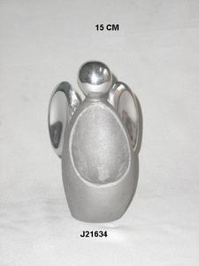 Figurine en aluminium moulé avec finition polie miroir et finition grise, sculpture de décoration intérieure en métal - Product Image 5