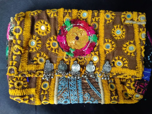 แพทช์ชนเผ่าโบโฮอินเดียวินเทจกระเป๋าเดินทางแบบบันจาราพันธุ์ราจาร่าพร้อมลูกปัดสำหรับสุภาพสตรีอุปกรณ์เสริม - Product Image 2