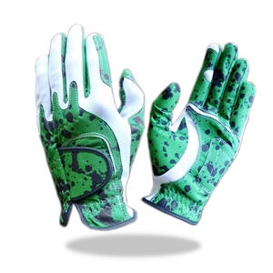 ถุงมือกอล์ฟหนังเต็มรูปแบบรวมกับสีตาข่ายสไตล์กองทัพสีเขียว - Product Image 3