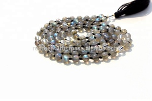 Collar de cuentas de labradorita Mala hecho a mano Unisex, joyería de piedras preciosas para hombres y mujeres, regalo religioso hinduista - Product Image 2