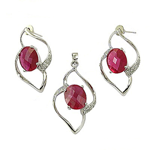 Conjunto de Joyería Elegante con Colgante de Plata y Perlas de Circonio Cúbico para Mujer, Regalo para Mujeres y Chicas - Product Image 1