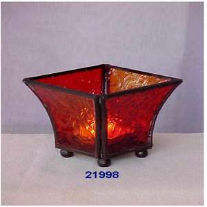 Support votif en verre rouge décoratif pour le dessus de table et la chambre à coucher de salon à la maison - Product Image 1