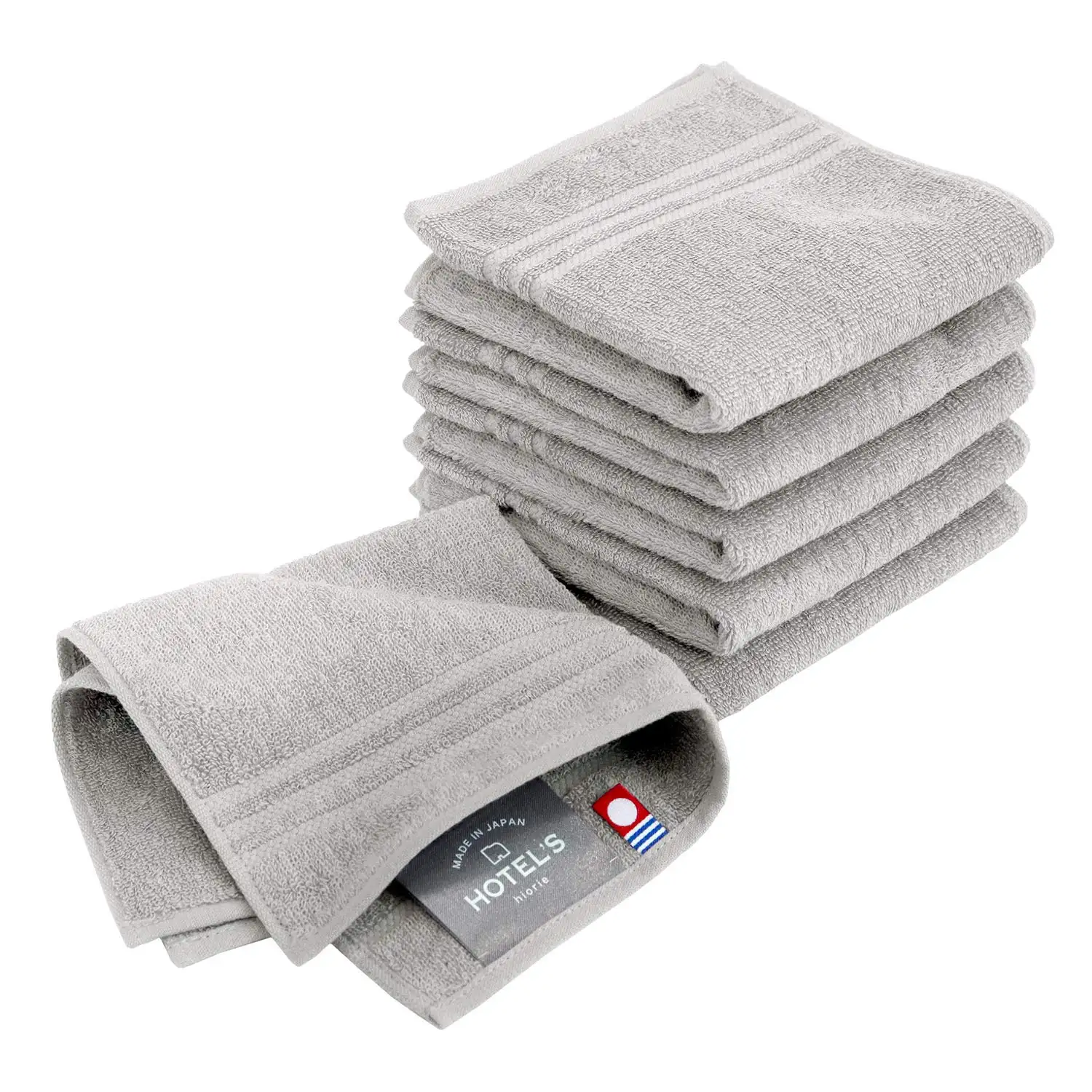 [Wholesale Products] HIORIE Imabari towel Cotton 100% HOTEL'S Handkerchief 25*25cm 400GSM Washcloths Soft Low MOQ Luxury Grey