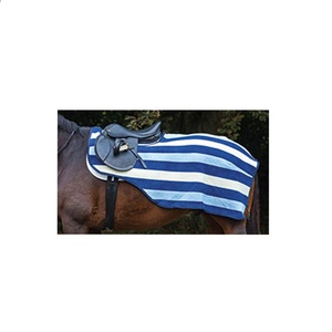 Tapis polaire bleu marine doublure extérieure blanche anti-boulochage Double collage en nylon été équin utilisation supérieure chaleur coton cheval tapis - Product Image 3