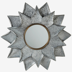 Miroir mural antique en métal galvanisé - Product Image 1