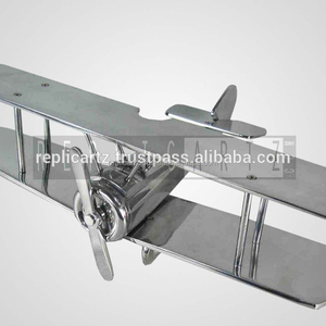 Pequeño modelo de avión biplano de metal de aluminio, aviones de aleación fundida a presión para regalo y colección - Product Image 1