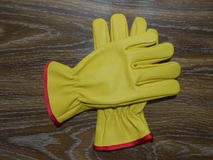 Guantes de conducción de cuero de cabra Premium Estilo liso amarillo para fiestas casuales al aire libre diarias - Product Image 6