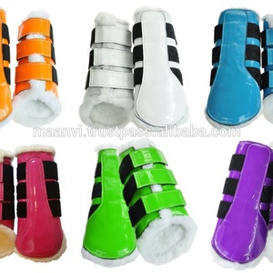 Bottes brossées pour cheval de haute qualité, synthétiques avec rembourrage en fourrure de vison, bottes à cloche pour cheval, vente en gros - Product Image 3