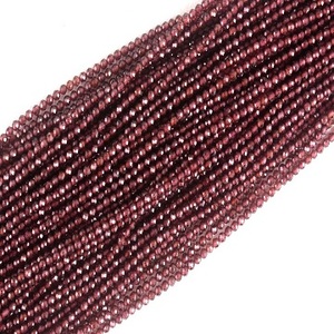 12.5 "Long brin de qualité supérieure grenat rouge naturel pierre précieuse à facettes Rondelle perles de pierre semi-précieuse en gros - Product Image 2