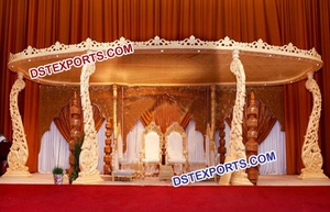Mandap de madera de estilo único para bodas, mandap de madera glamuroso para bodas indias, mandap de madera elegante para bodas del sur de la India, LONDRES - Product Image 6