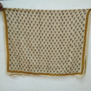 Lightweight Cotton Block Printing Fabric Sarong With Stitch Hem Beach Bikini Swimsuit Coverup Pareo <b>Scarves</b>, Neck Wrap <b>Dupatta</b> - Product Image 1