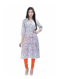 Casual wear kurti for women hand block printed cotton warli art prints ladies kurti for women