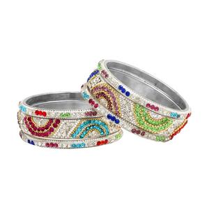 Bracelet indien en verre et Zircon, fin, en métal, nouvelle collection - Product Image 2