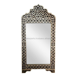 Gabinete de consola con incrustaciones de hueso de lujo moderno antiguo Muebles de sala de estar de madera maciza con marco de espejo para uso doméstico y dormitorio - Product Image 6