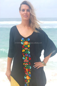 Vestido Maxi Bohemio Chic Bordado, Sensual y Atractivo, para Fiesta en la Playa, Moda Femenina, Personalizado, Estilo Hippie, Abertura Lateral, Largo y Sexy - Product Image 3