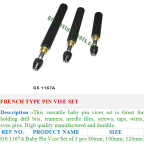 Tipo francés GS 1167A Pin Vise Set Herramientas y equipos de joyería para joyeros - Product Image 2