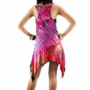 Mini robe pour femmes, vêtement évasé et Sexy, cravate colorant, printemps été - Product Image 3