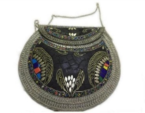 Bolso de mano de Metal étnico de la India para mujer, bolsa de mano de noche - Product Image 3