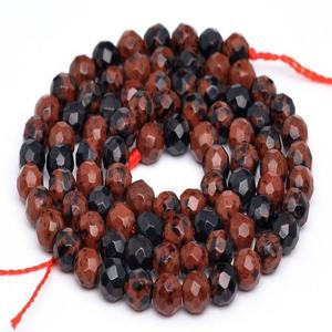 Haute qualité acajou obsidienne cristal pépite facettes dégringolé percé pierre précieuse brin cristal guérison collier grossiste - Product Image 1