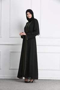 Buena calidad de las mujeres musulmanas rayas Kaftan Abaya de Dubai bata Kimono - Product Image 3