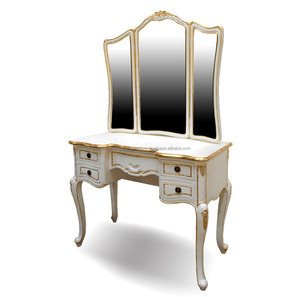เฟอร์นิเจอร์อินโดนีเซีย - โต๊ะเครื่องแป้งไม้มะฮอกกานีทาสีสไตล์ฝรั่งเศส - Product Image 1