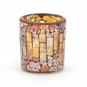 Bougie créative en mosaïque dorée, votif en verre - Product Image 5