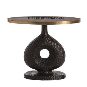 Table basse en aluminium de style américain, texture martelée, prix de gros, haute qualité, couleur dorée, meubles pour la maison et l'hôtel - Product Image 1