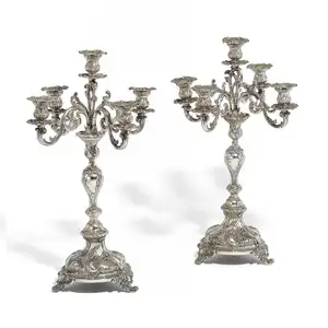 Home & Hotel Wedding Party Tableware Decoration Candelabra Royal Designer Candle Holder 5 Arms Set of 2 At Affordable Price