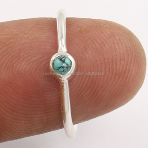 925 Sterling Silver <b>Turquoise</b> (S) Bezel Setting <b>Ring</b> Handmade Wedding & Party Jewelry Exporter & Wholesaler Silver Jewellery - Product Image 2