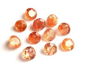 Pierres semi-précieuses rondes facettées en pierre de soleil naturelle de qualité supérieure, 7 mm, prix d'usine - Product Image 3