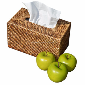 Funda de pañuelos cuadrada Natural de moda, funda elegante de ratán Vietnam para el hogar, coches, restaurantes, hoteles, paquete en cartón - Product Image 5