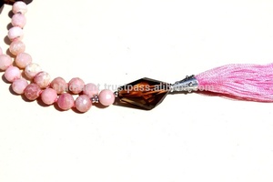 Pink Opal Mala Necklace <b>Hand</b> Knotted Yoga Mala Beads with Natural Healing Crystals for Gemstone Jewelry for Gift - Product Image 4