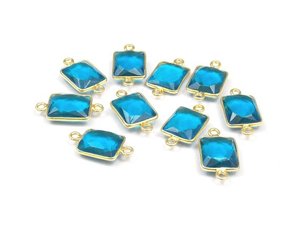 Hermoso conector de bisel de Topacio azul claro de Plata de Ley 925 - Product Image 2