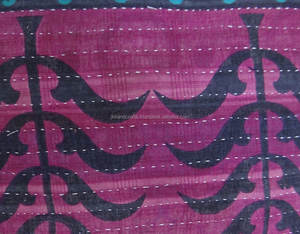 Nouvelle housse de coussin Kantha floral en coton vintage indien - Product Image 3